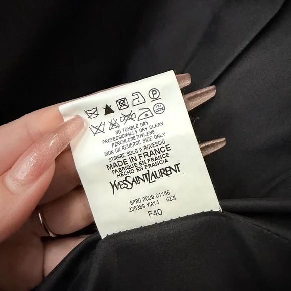 Yves Saint Laurent Black Wool Moto Jacket - Picture 6 of 7